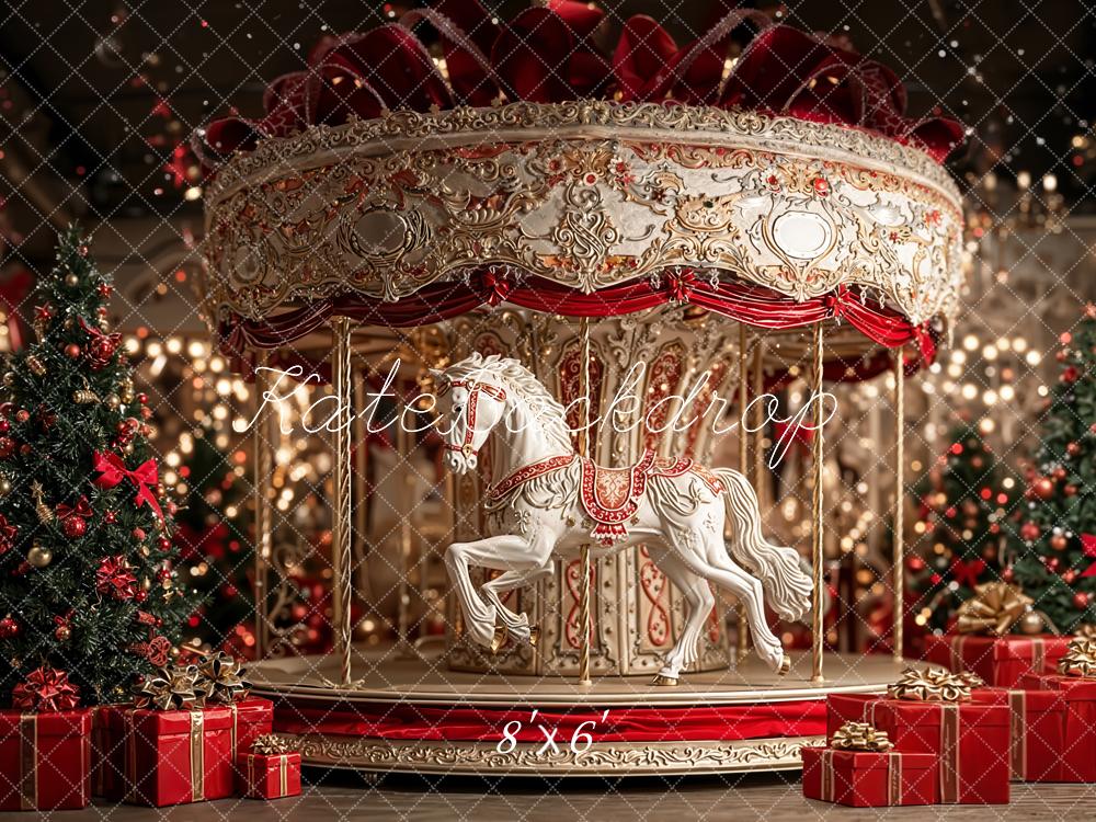 Kate Carrousel Noël Cadeaux Toile de fond en Polar conçue par Emetselch