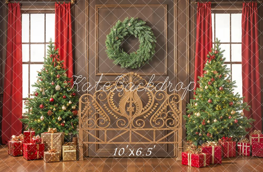 Kate Noël Sapins Tête de lit Cadeaux Toile de fond conçue par Emetselch - Kate Backdrop FR