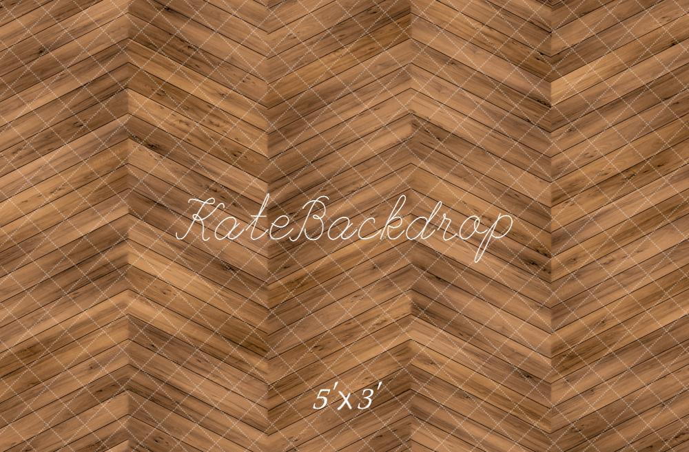 Kate Bois Chevron Marron Texture Sol Toile de fond conçue par kate image - Kate Backdrop FR