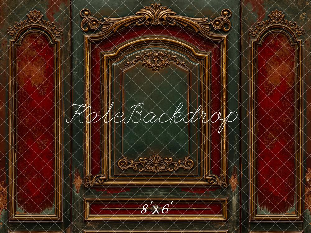 Kate Architecture Cadre Ornemental Rouge Toile de fond en Laine conçue par Emetselch - Kate Backdrop FR
