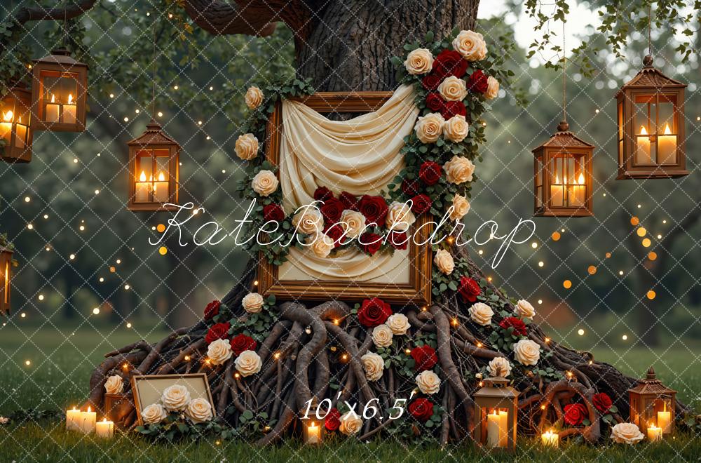 Kate Mariage Saint Valentin Arbre Fleurs Toile de fond conçue par Mini MakeBelieve