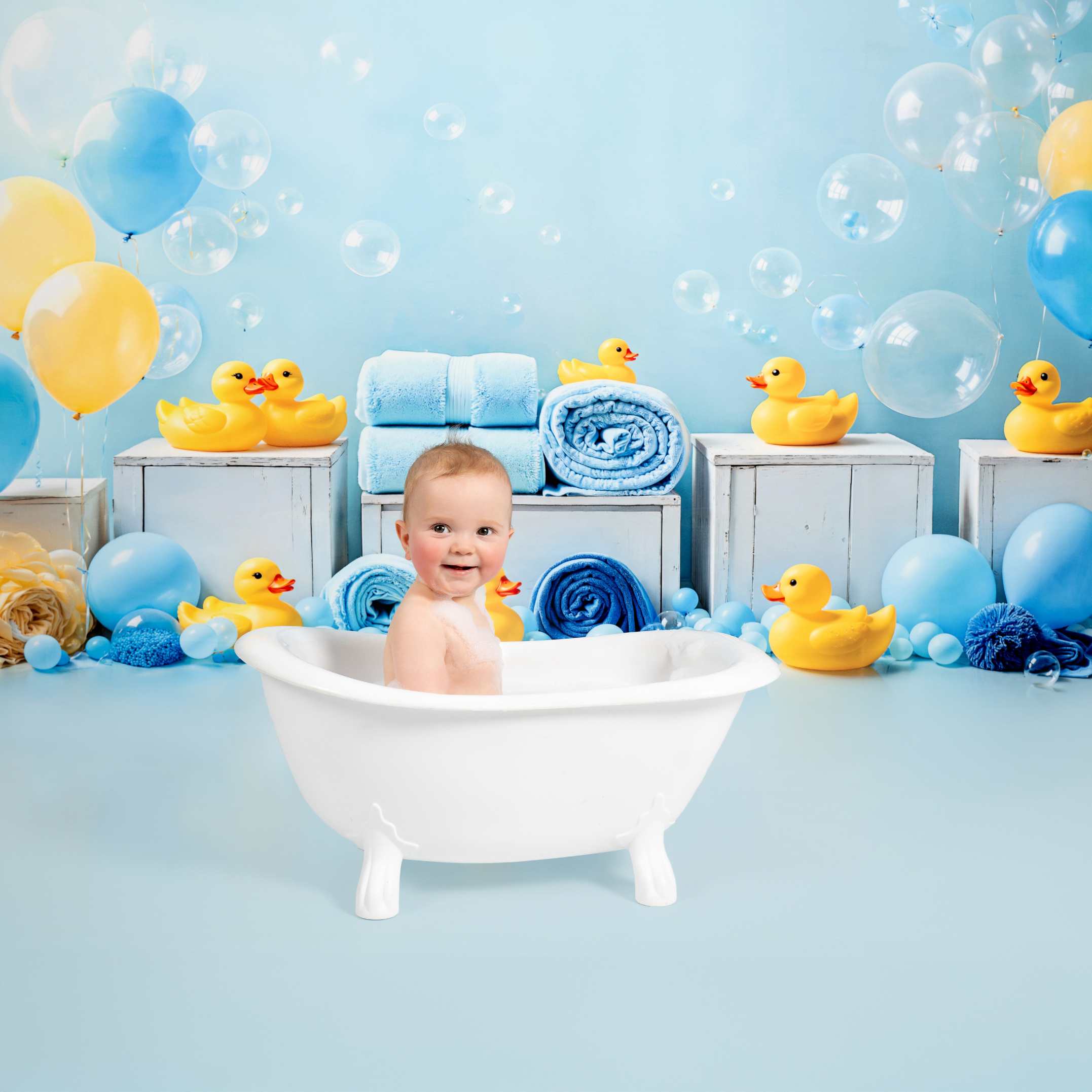 Kate Cake smash Canard Ballon Douche Toile de fond en Laine conçue par Emetselch - Kate Backdrop FR