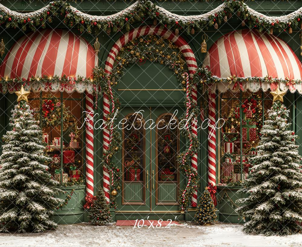 Kate Noël Boutique Porte Sapins Toile de fond conçue par Emetselch - Kate Backdrop FR