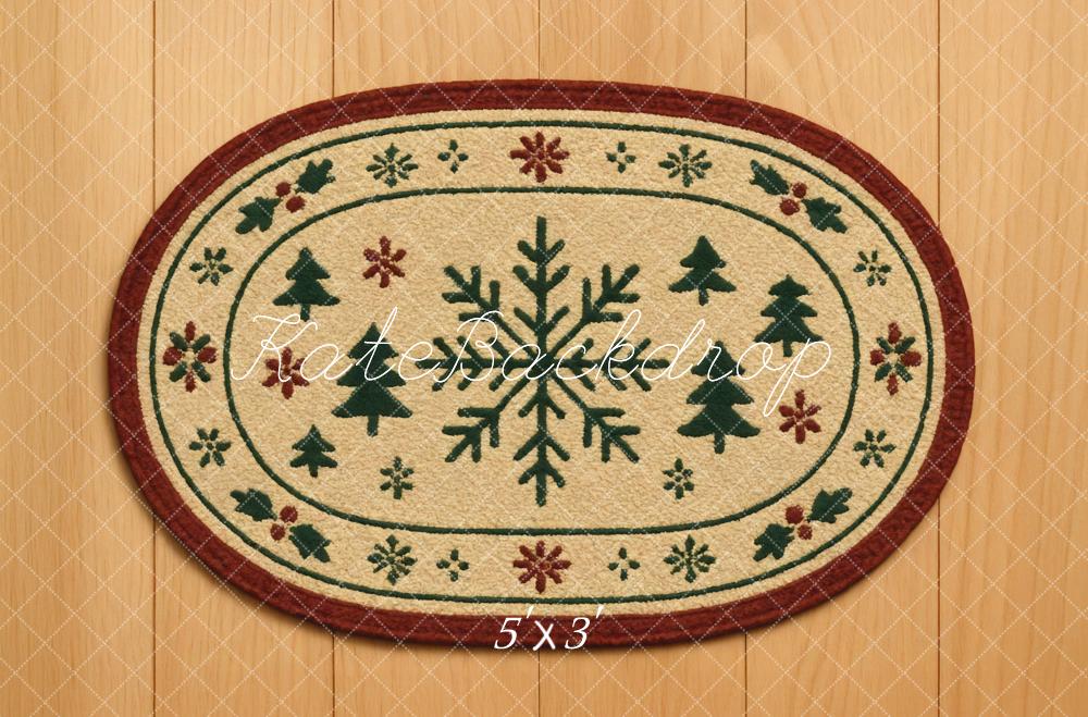 Kate Noël Flocon Sapins Bois Sol Toile de fond conçue par Mini MakeBelieve