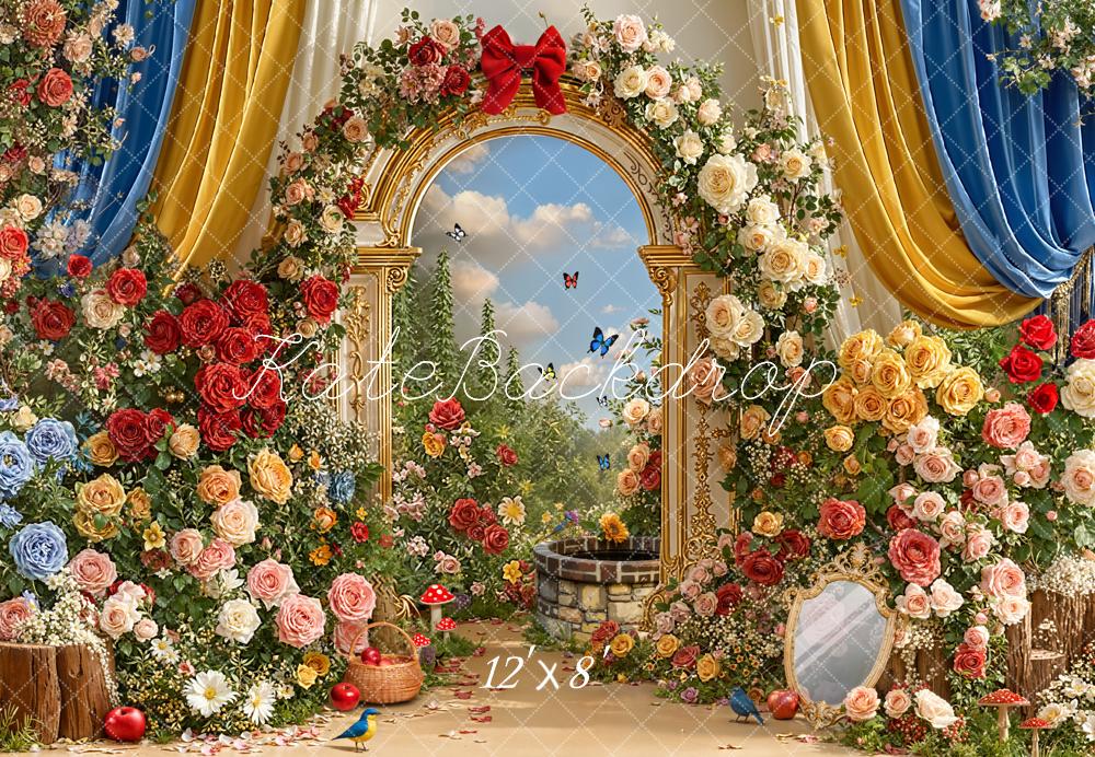 Kate Arc Fleurs Coloré Conte de fées Toile de fond en Laine conçue par Emetselch - Kate Backdrop FR