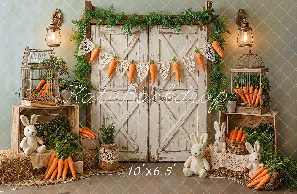 Kate Pâques Lapin Carottes Porte Bois Toile de fond conçue par Emetselch