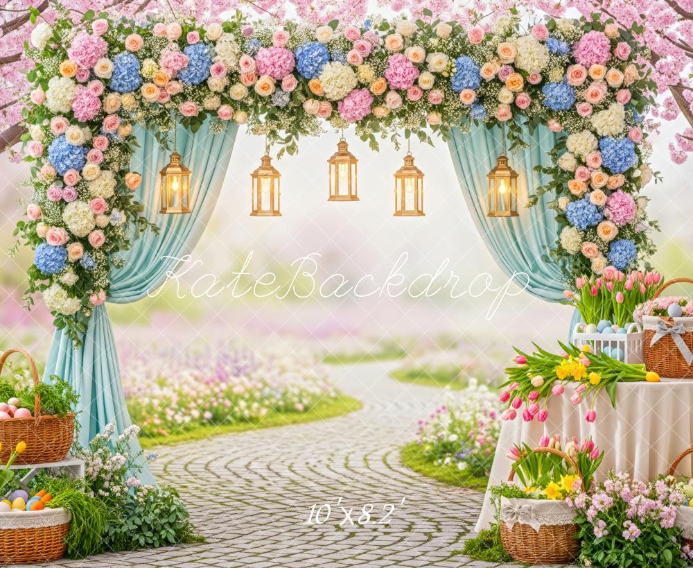 Kate Arc Fleurs Pâques Printemps Toile de fond en Polar conçue par Patty Roberts