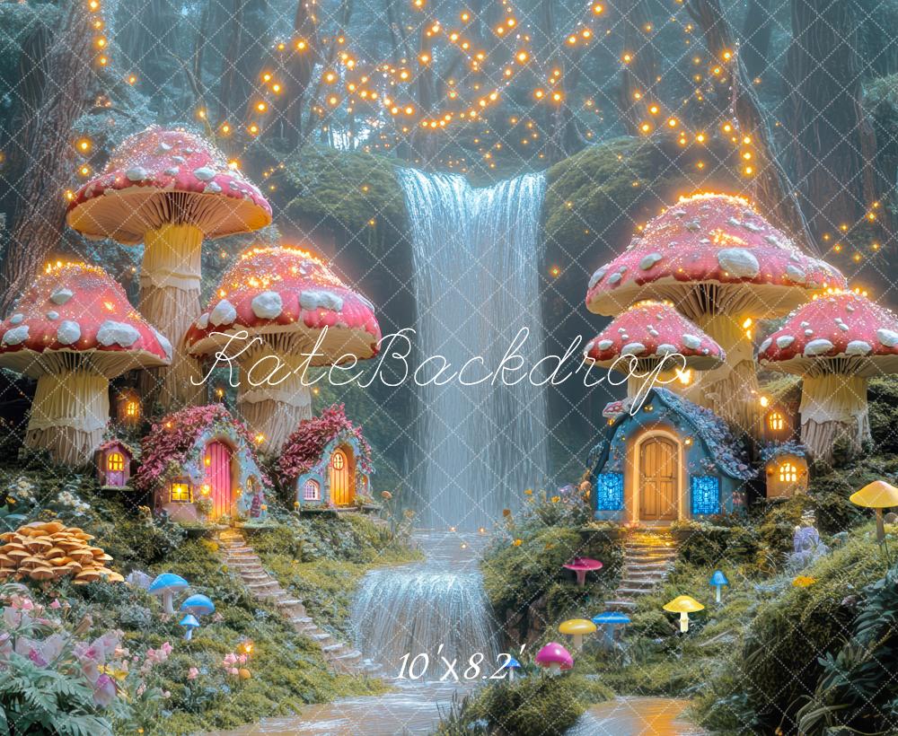 Kate Fée Champignon Maison Cascade Toile de fond conçue par Mini MakeBelieve - Kate Backdrop FR