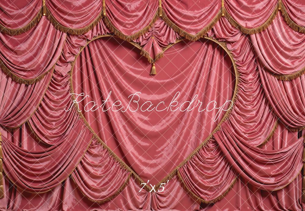 Kate Saint Valentin Rideau Coeur Drapé Toile de fond conçue par Mini MakeBelieve