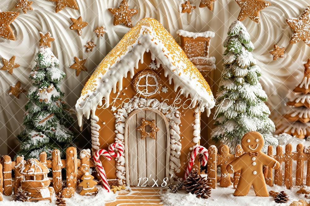 Kate Noël Maison Pain D’Épices Sapin Toile de fond conçue par Emetselch - Kate Backdrop FR