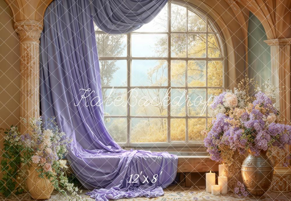 Kate Fenêtre Voilage Bougies Fleurs Toile de fond conçue par Emetselch