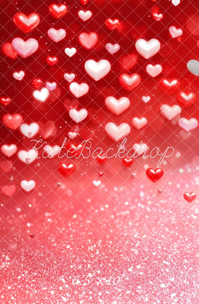 Kate Saint Valentin Cœurs Rouge Paillettes Toile de fond conçue par Emetselch - Kate Backdrop FR