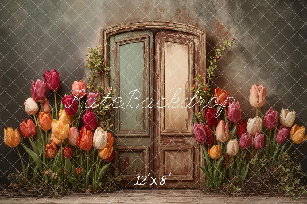 Kate Porte Fleurs Tulipes Vintage Toile de fond conçue par Emetselch