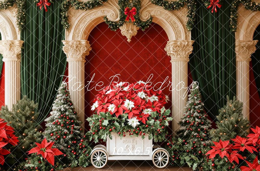 Kate Sapin de Noël Arche Fleurs Toile de fond conçue par Mini MakeBelieve - Kate Backdrop FR