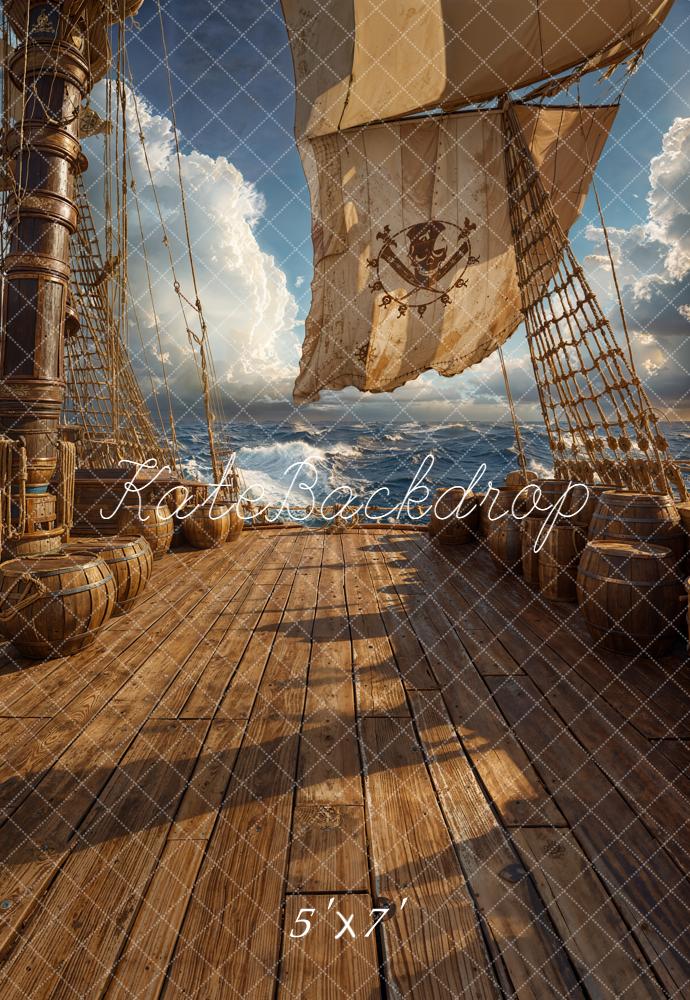 Kate Pirate Bateau Mer Barils Toile de fond conçue par Emetselch