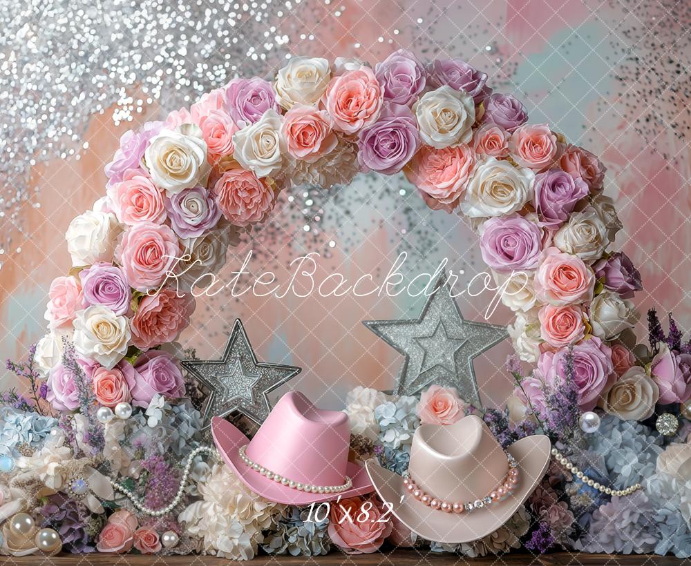 Kate Arc de Fleurs Chapeaux Paillettes Toile de fond conçue par Mini MakeBelieve - Kate Backdrop FR