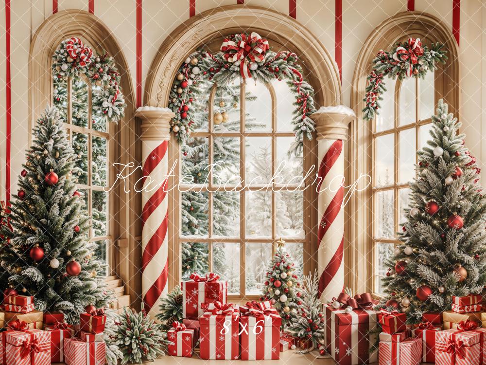 Kate Noël Sapins Cadeaux Fenêtre Toile de fond conçue par Emetselch