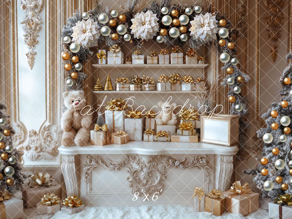 Kate Noël Décors Cadeaux Or Ours Toile de fond conçue par Mini MakeBelieve - Kate Backdrop FR