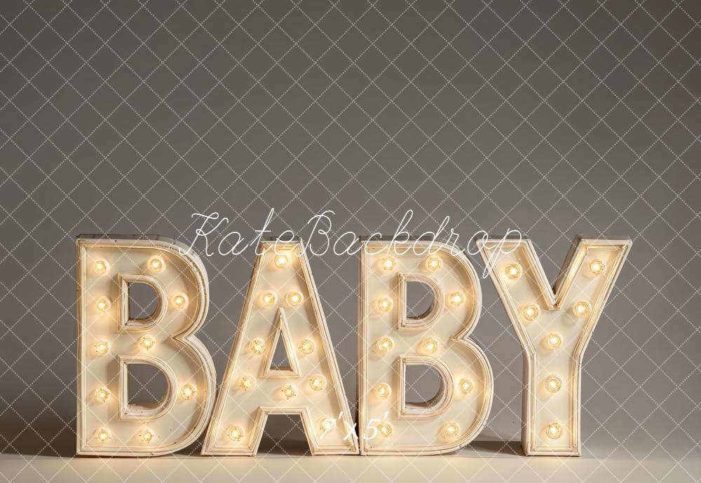 Kate Bébé Lettres Lumineuses Gris Toile de fond conçue par Emetselch