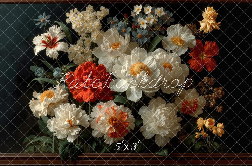 Kate Fleurs Fête des mères Floral Portrait Toile de fond conçue par Mini MakeBelieve - Kate Backdrop FR