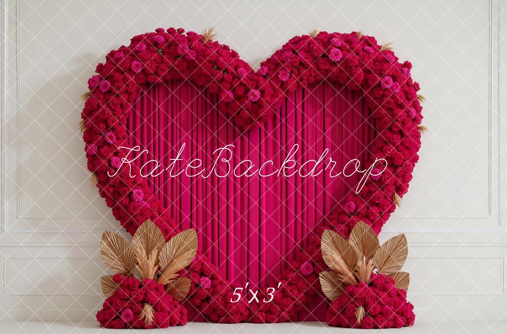 Kate La Saint Valentin Coeur Fleurs Toile de fond conçue par Mini MakeBelieve - Kate Backdrop FR