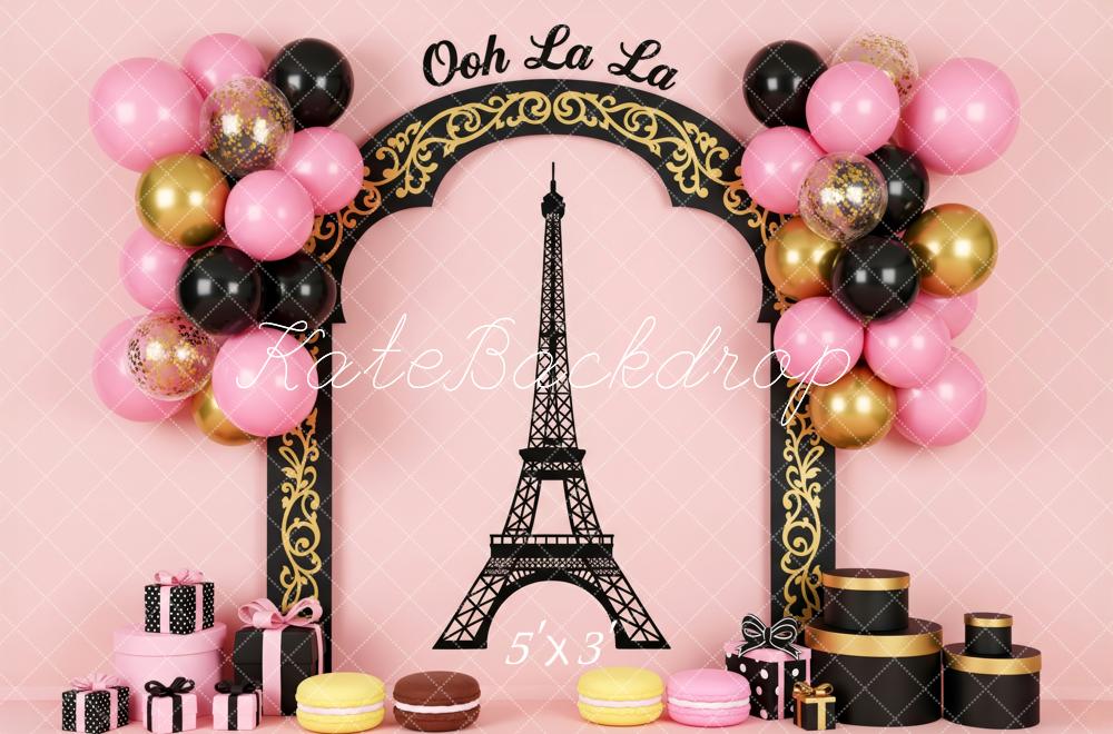 Kate Paris Arche Tour Eiffel Ballons Toile de fond conçue par Patty Roberts - Kate Backdrop FR