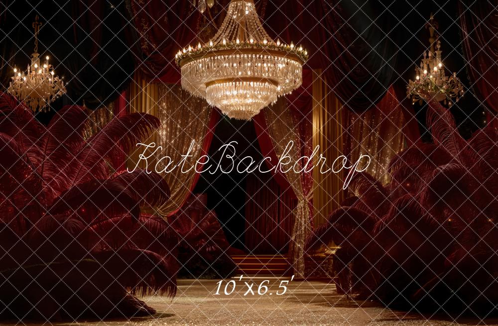 Kate Lustre Rideaux Plumes Doré Toile de fond en Laine conçue par Emetselch - Kate Backdrop FR