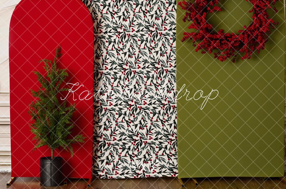 Kate Noël Sapin Couronne Arche Rouge Toile de fond conçue par Mandy Ringe