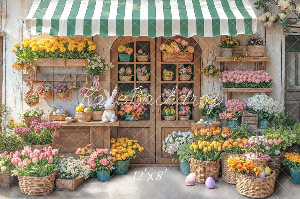 Kate Printemps Pâques Fleurs Panier Toile de fond en Laine conçue par Emetselch
