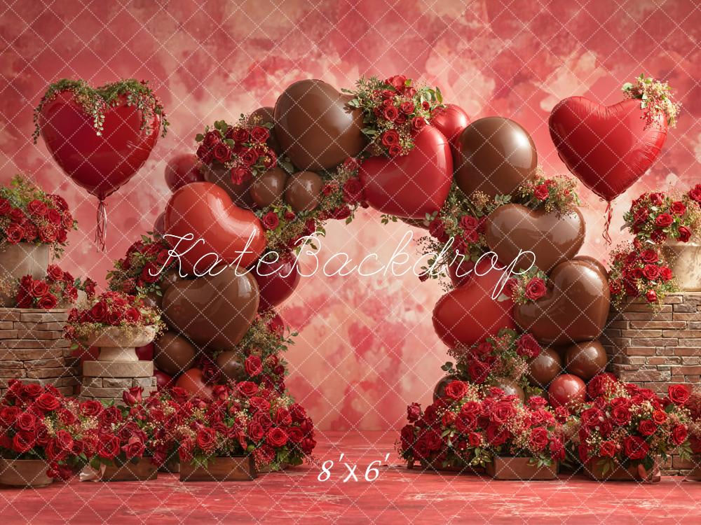 Kate Saint Valentin Arche Ballons Fleurs Toile de fond en Polar conçue par Emetselch