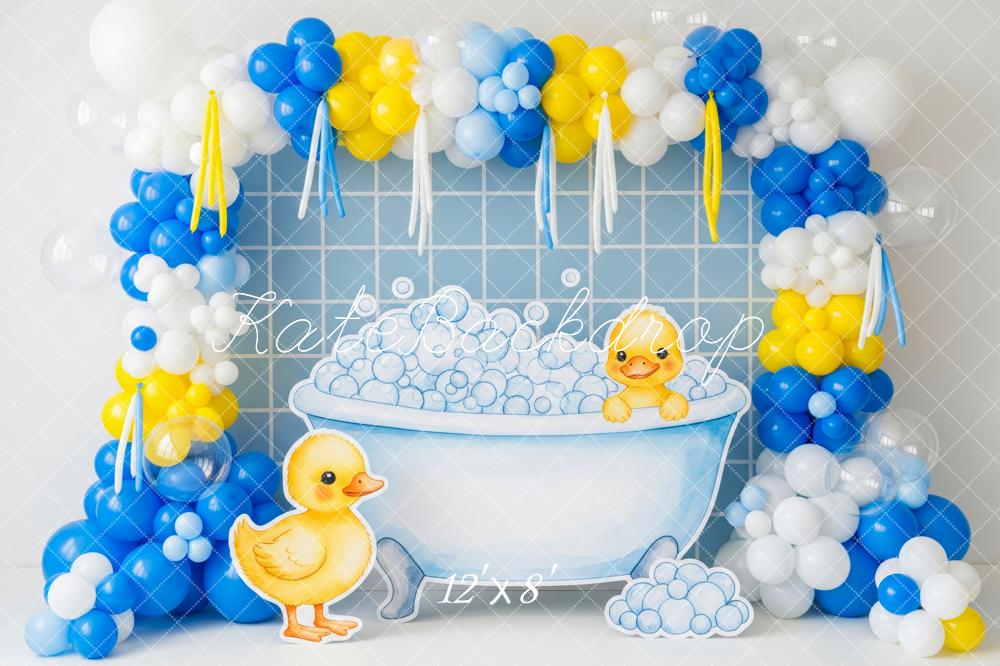 Kate Bain Canard Bulles Ballons Toile de fond conçue par Patty Roberts - Kate Backdrop FR
