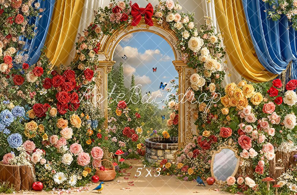 Kate Arc Fleurs Jardin Coloré Conte de fées Toile de fond conçue par Emetselch - Kate Backdrop FR