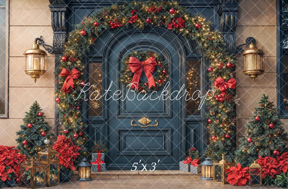 Kate Noël Porte Décors Lanternes Sapins Toile de fond conçue par Emetselch - Kate Backdrop FR