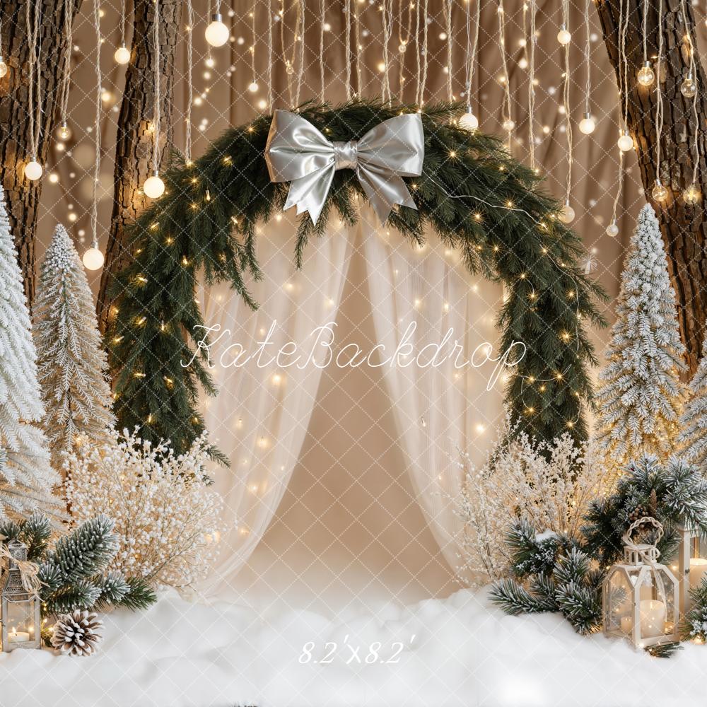 Kate Noël Arche Sapins Neige Toile de fond conçue par Emetselch - Kate Backdrop FR