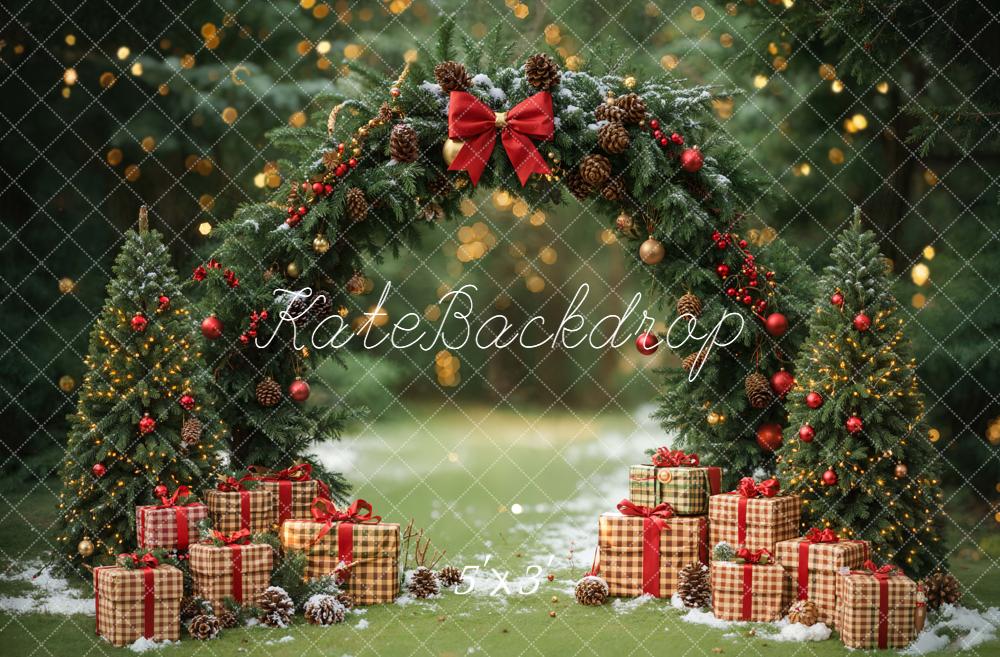 Kate Noël Arche Sapins Cadeaux Toile de fond conçue par Emetselch - Kate Backdrop FR