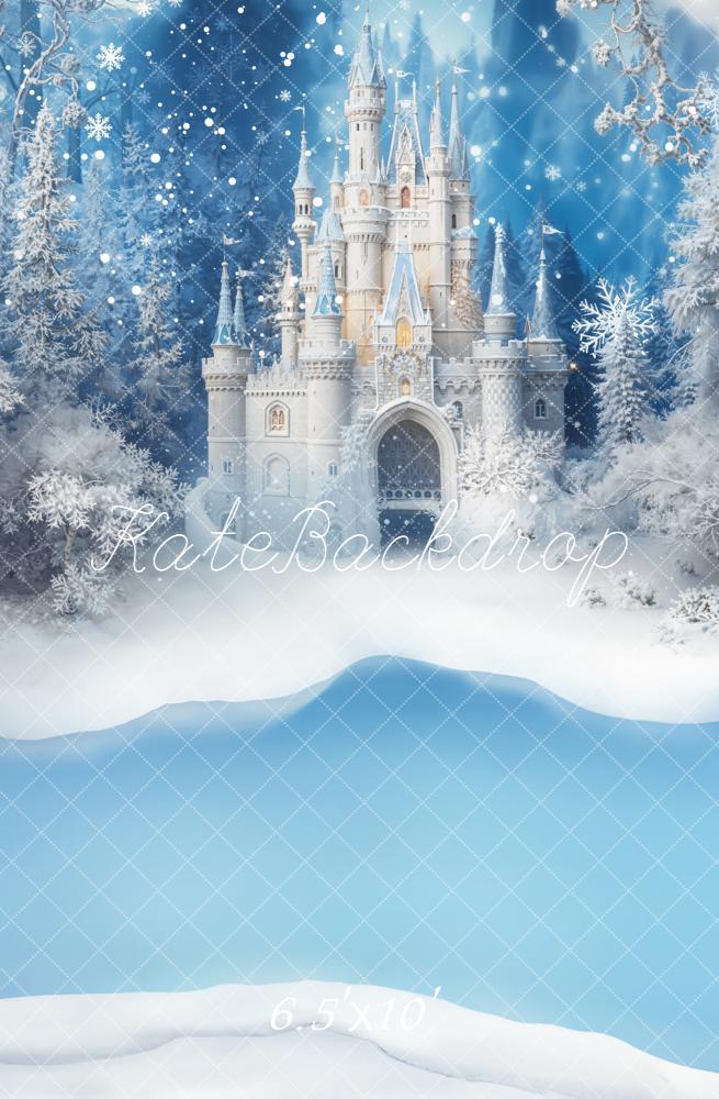 Kate Château Forêt Neige Hiver Toile de fond conçue par Emetselch