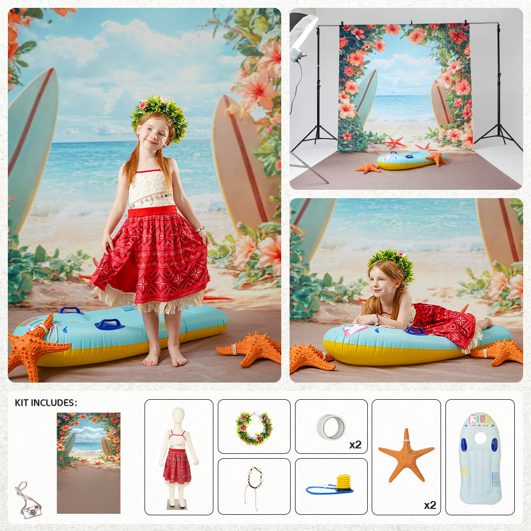 Kate Été Plage Mer Fleur Kit Photo - Kate Backdrop FR
