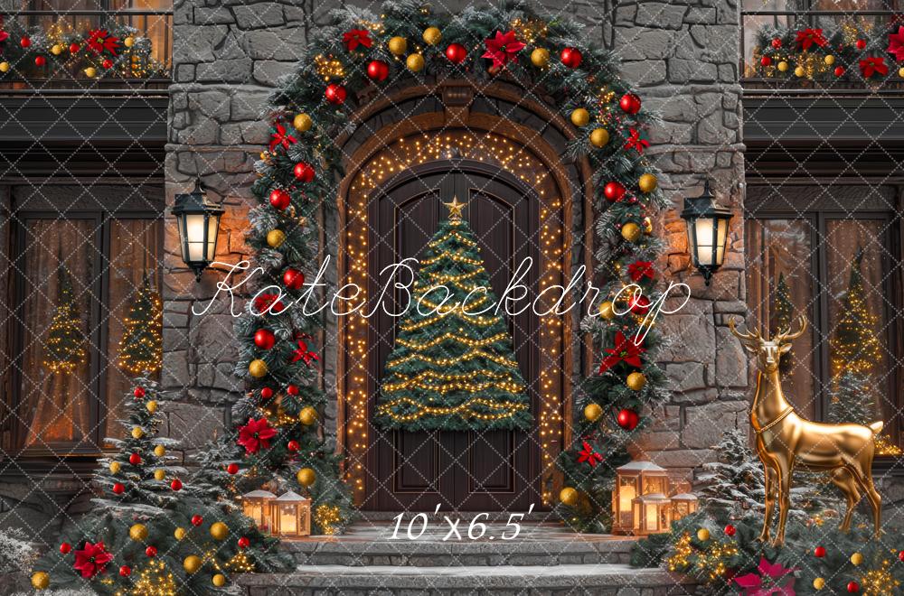Kate Sapin de Noël Porte Lumière Toile de fond conçue par Mini MakeBelieve - Kate Backdrop FR