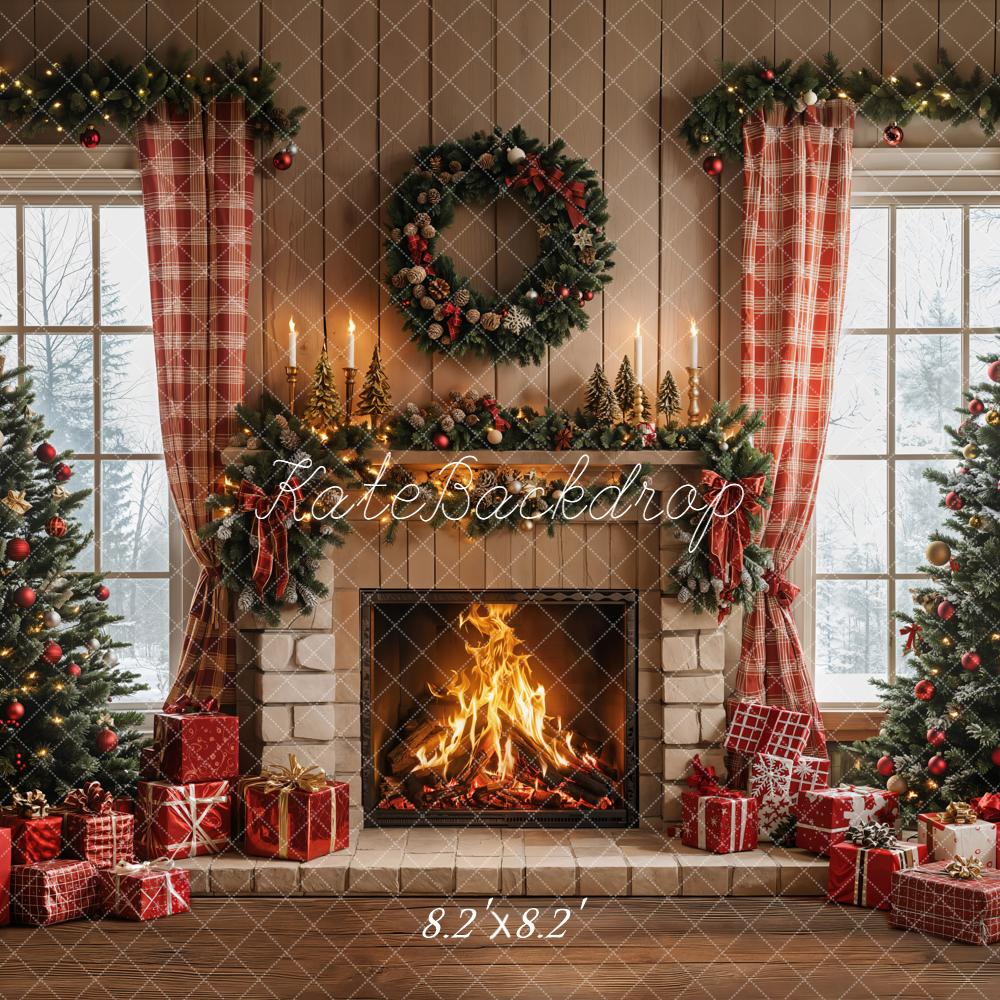 Kate Noël Cheminée Fenêtre Cadeaux Toile de fond conçue par Emetselch - Kate Backdrop FR