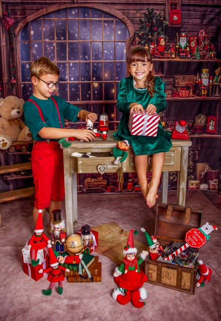Kate Fenêtre Noël Père Noël Chambre Toile de fond pour la photographie - Kate Backdrop FR