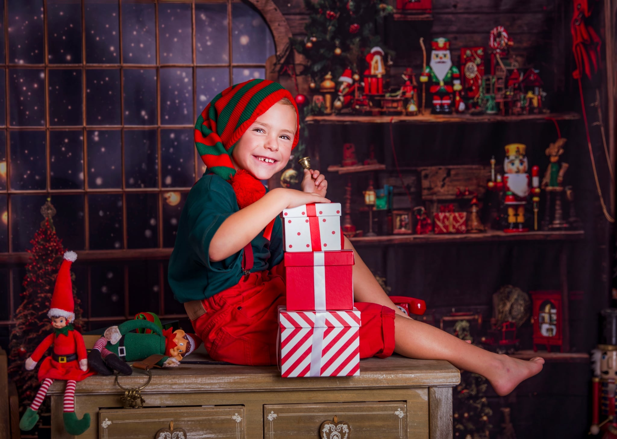 Kate Fenêtre Noël Père Noël Chambre Toile de fond pour la photographie - Kate Backdrop FR