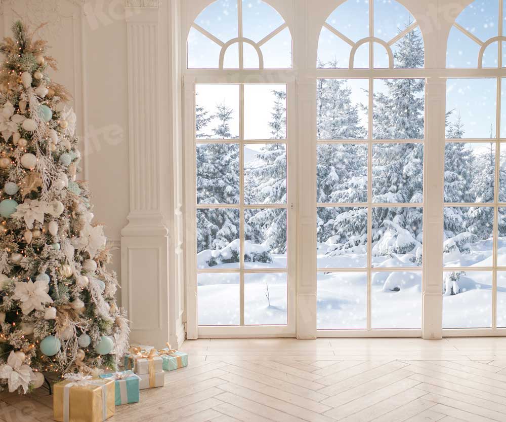 Kate Noël Blanc Sapin Neige Toile de fond pour la photographie - Kate Backdrop FR