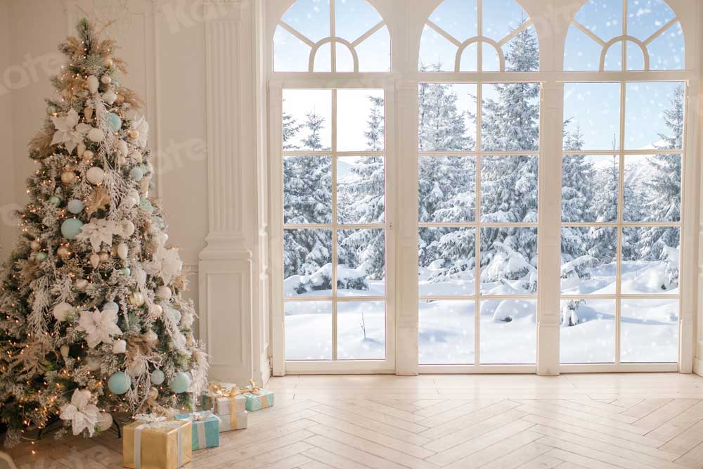 Kate Noël Blanc Sapin Neige Toile de fond pour la photographie - Kate Backdrop FR