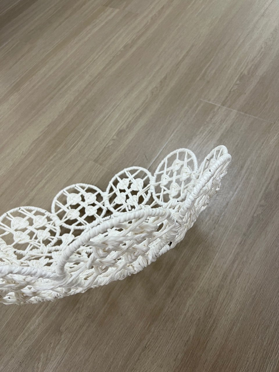Kate Blanc Forme de Fleur Panier Tissé Accessoires de photographie