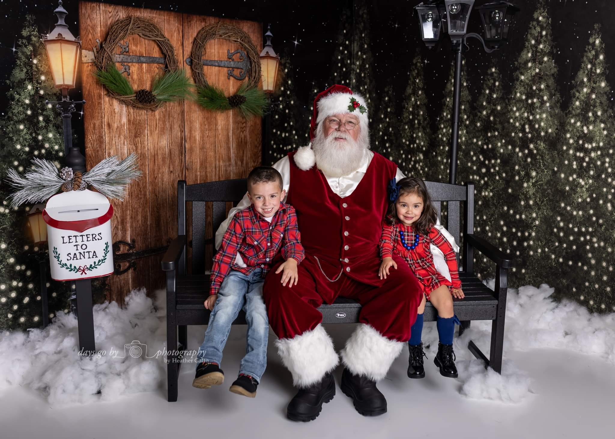 Kate Neige Arbres Noël Porte Nuit Ensemble de chambre (8pix8pi&10pix8pi&8pix10pi) - Kate Backdrop FR