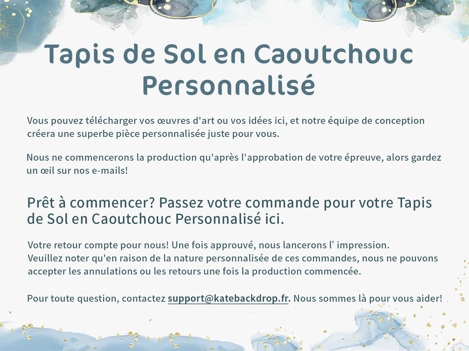 Kate Tapis de sol en caoutchouc Personnalisé pour la photographie - Kate Backdrop FR