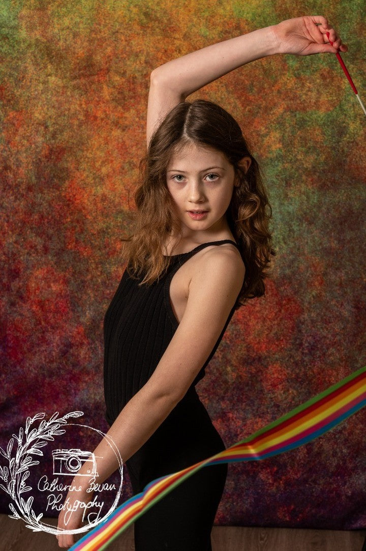 Kate Abstrait Rouillé Orange Vert Texturé Toile de fond conçue par Kate Image - Kate Backdrop FR