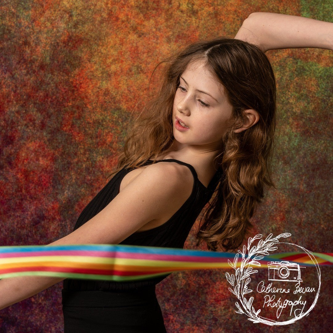 Kate Abstrait Rouillé Orange Vert Texturé Toile de fond conçue par Kate Image - Kate Backdrop FR