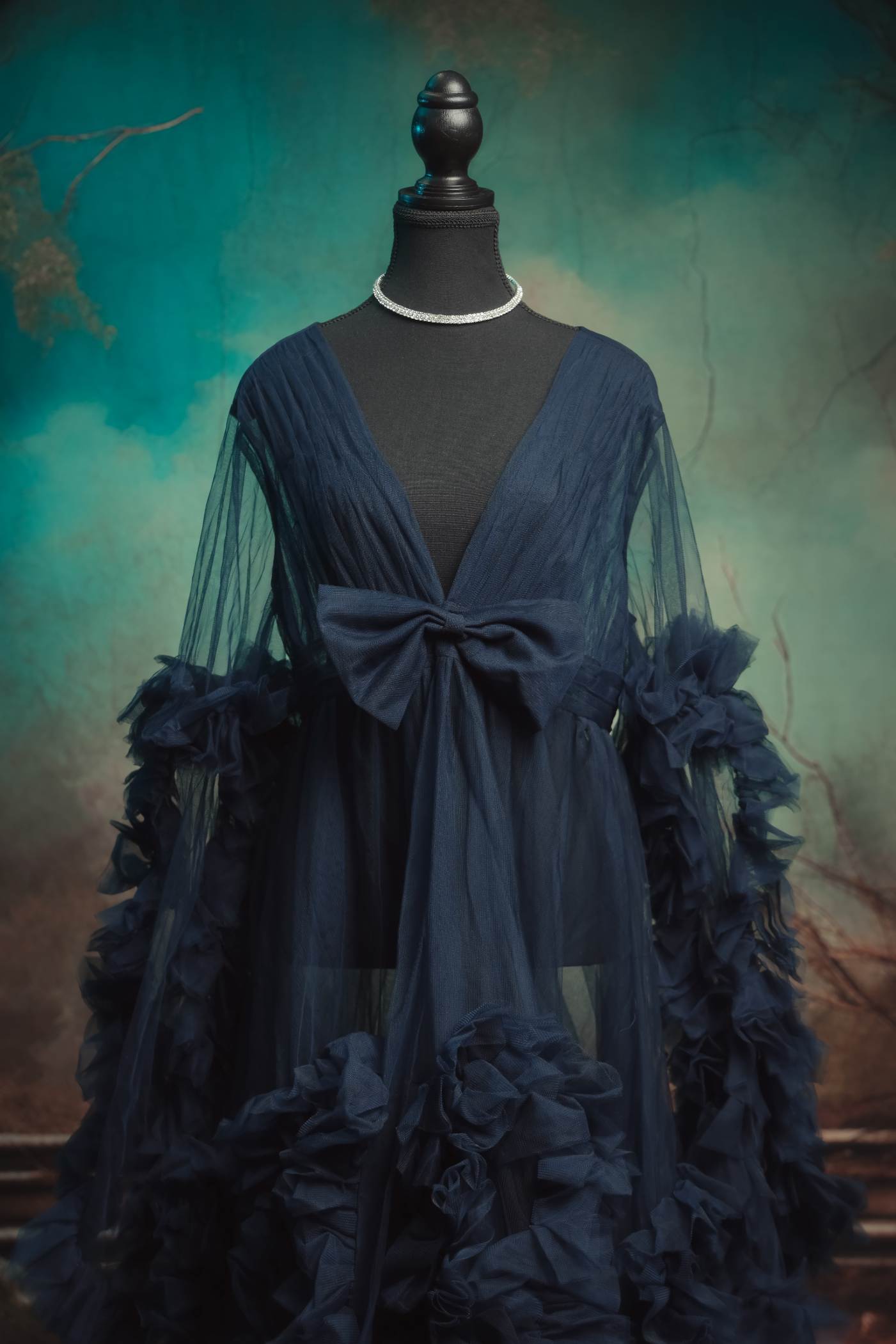 Kate Maille Col en V Manches longues Robe de Grossesse pour Séance Photo - Kate Backdrop FR