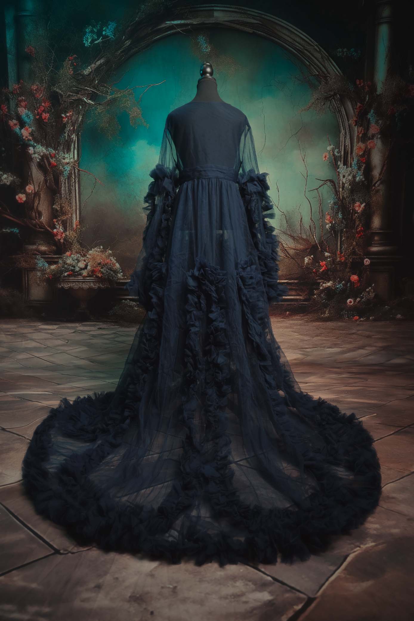 Kate Maille Col en V Manches longues Robe de Grossesse pour Séance Photo - Kate Backdrop FR